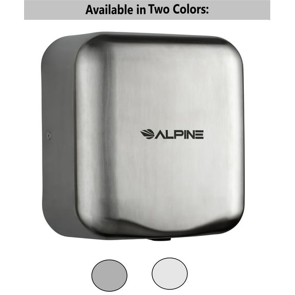 Alpine Commercial Hand Dryer, Automatic, Electric, 220 Volts, Brushed Stainless Steel Finish