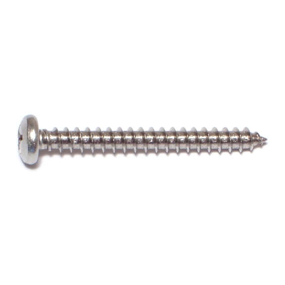 #12 x 2" 18-8 Stainless Steel Phillips Pan Head Sheet Metal Screws SMSPSS-427