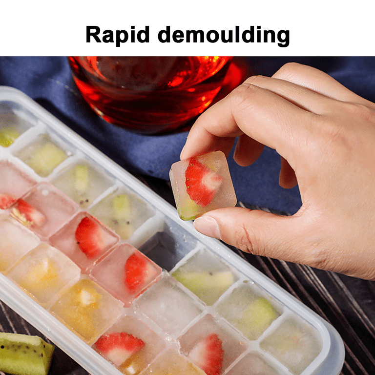 Aoutrow Ice Cube Mold, Silicone Ice Bucket Ice Cup with Lid (2 in 1), Press  Type Easy-Release Ice Trays Ice Cube Maker for Frozen Cocktail, Whiskey