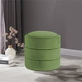 thumbnail image 3 of HomePop Round Storage Ottoman, Green Velvet, 3 of 9