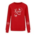 thumbnail image 4 of Fnooota Sweatshirts for Women, Crew Neck Pullover Loose Long Sleeve Valentine's Day Tops Red Size S, 4 of 6