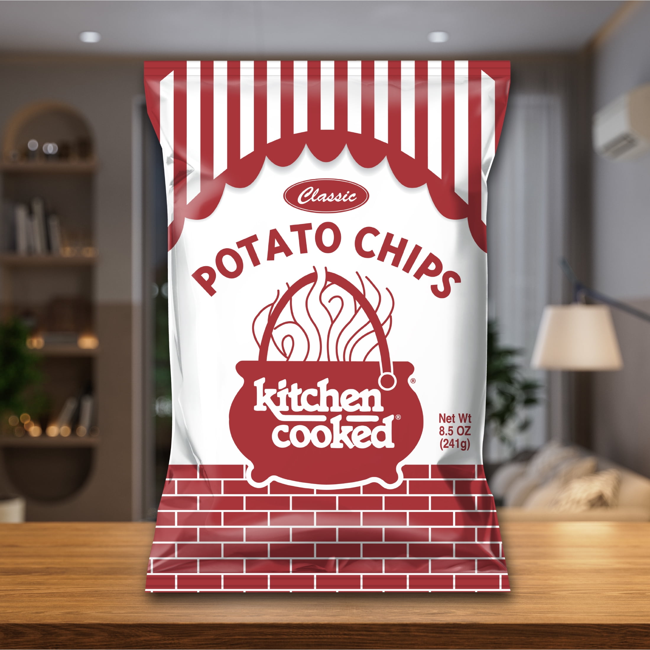Kitchen Cooked Classic Potato Chips, Gluten-Free, 8.5 oz Bag
