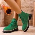 thumbnail image 3 of Womens Combat Boots Faux Suede Lace Up Chunky Platform Lightweight Non Slip Work Hiking Booties, 3 of 7