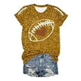 thumbnail image 5 of Women Sequin Football T Shirts Game Day Heart Graphic Short Sleeve Crewneck Tops Trendy Casual Summer Classic Fit Tees Z001-Yellow S, 5 of 5