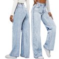 thumbnail image 7 of Wutalume High Waisted Jeans for Women Vintage Washed Straight Leg, Versatile Denim Pants for Casual Chic & Everyday Outfits,Light Blue 3XL, 7 of 7
