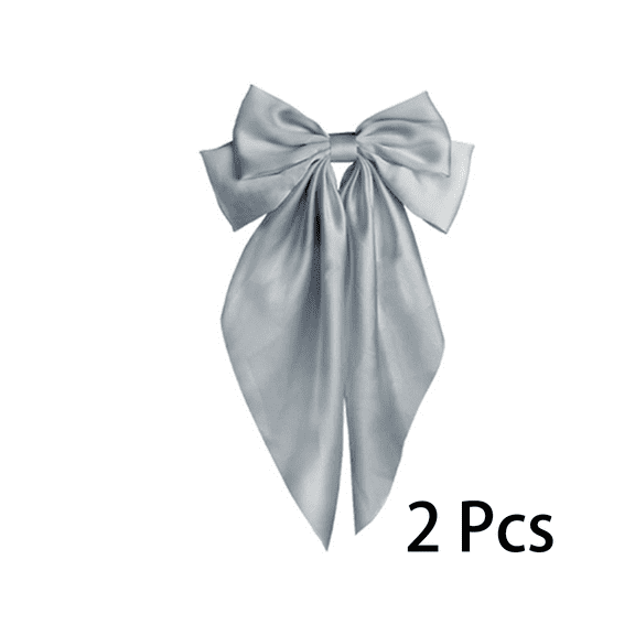 RAGUPEL 2 Pcs Hair Clips for Women,Soft Chiffon Hair Side Combs,Butterfly Bow Convenient & Secure Elegant Side Combs for Women,Gray