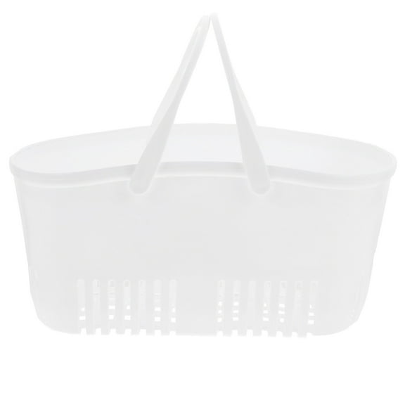 GOOHOCHY White Multi-Purpose Basket 11.4x6.5in Portable Shower Organizer for Bathroom Storage