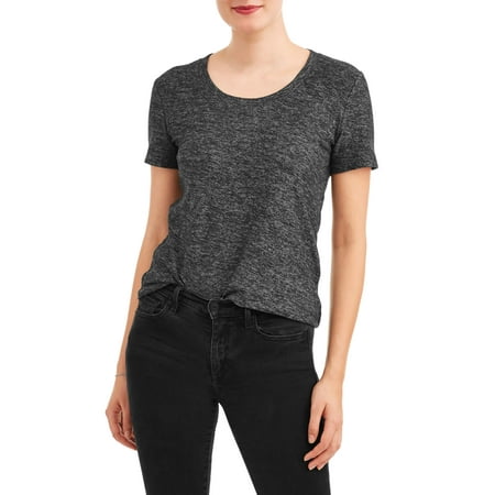 - Women's Short Sleeve Textured Crewneck T-Shirt