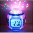 thumbnail image 1 of Reloj despertador para niños y niñas con proyector de estrellas musical, luz LED de noche, regalos de cumpleaños de Navidad para niños de 3 a 10 años, proyección de pantalla azul colorida, 1 of 5