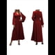 thumbnail image 3 of Vestido Holgado Informal con Escote en V, Corte A, Larga y Abertura Alta para Mujer. Vino Tinto XL, 3 of 7