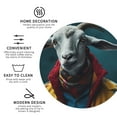 thumbnail image 3 of Picia Surrealist Goat Printed Leather Coasters for Drinks, 4" Drink Coasters Set of 4 for Tabletop Protection, Handmade Luxurious Home Décor and Housewarming Gift -Round Shape, 3 of 6