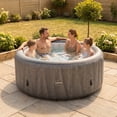 thumbnail image 6 of Wave Atlantic 6-Person Round Inflatable Hot Tub | 130-Jet Massage & Eco Heater | Gray Rattan | EnergySave Bundle, 6 of 7