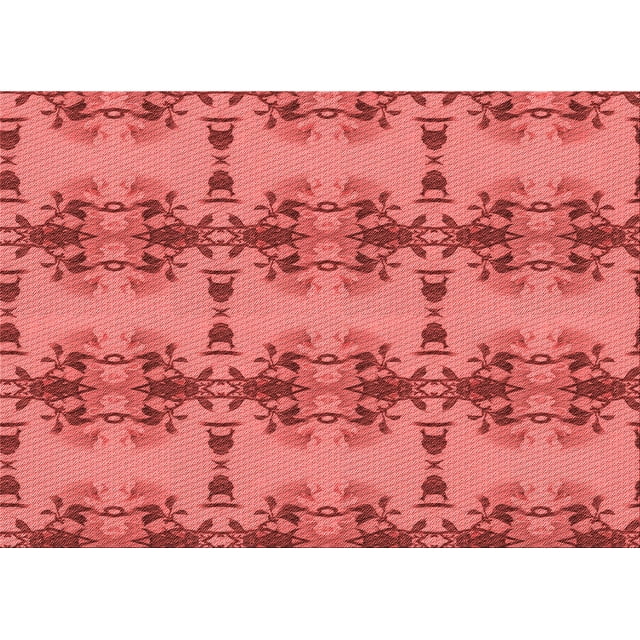 Ahgly Company Tapis d'Intérieur Rectangulaires Transitionnels Rouges Lavables à la Machine, 7 Pieds x 10 Pieds