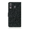 thumbnail image 2 of Allytech Samsung Galaxy A20s, Glitter Bling Design PU Leather Folding Stand Shockproof Hand Strap Magnetic Credit Cards Slots Wallet Case Flip Cover for Samsung Galaxy A20s, Black, 2 of 9