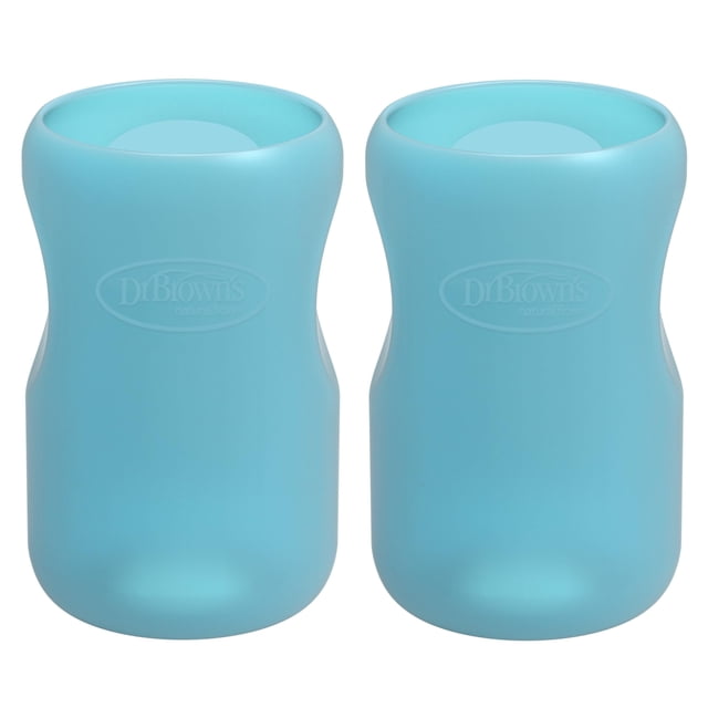Mangas para Biberón Dr. Brown's de Silicona Azul 9 oz Paquete de 2