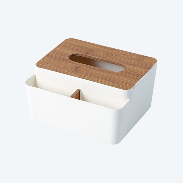 Tumotour Tissue Box Living Room Plastic Material Originality Tissue Box Multi-compartment Storage Cosmetic Lipstick Accessories Desktop Storage Box