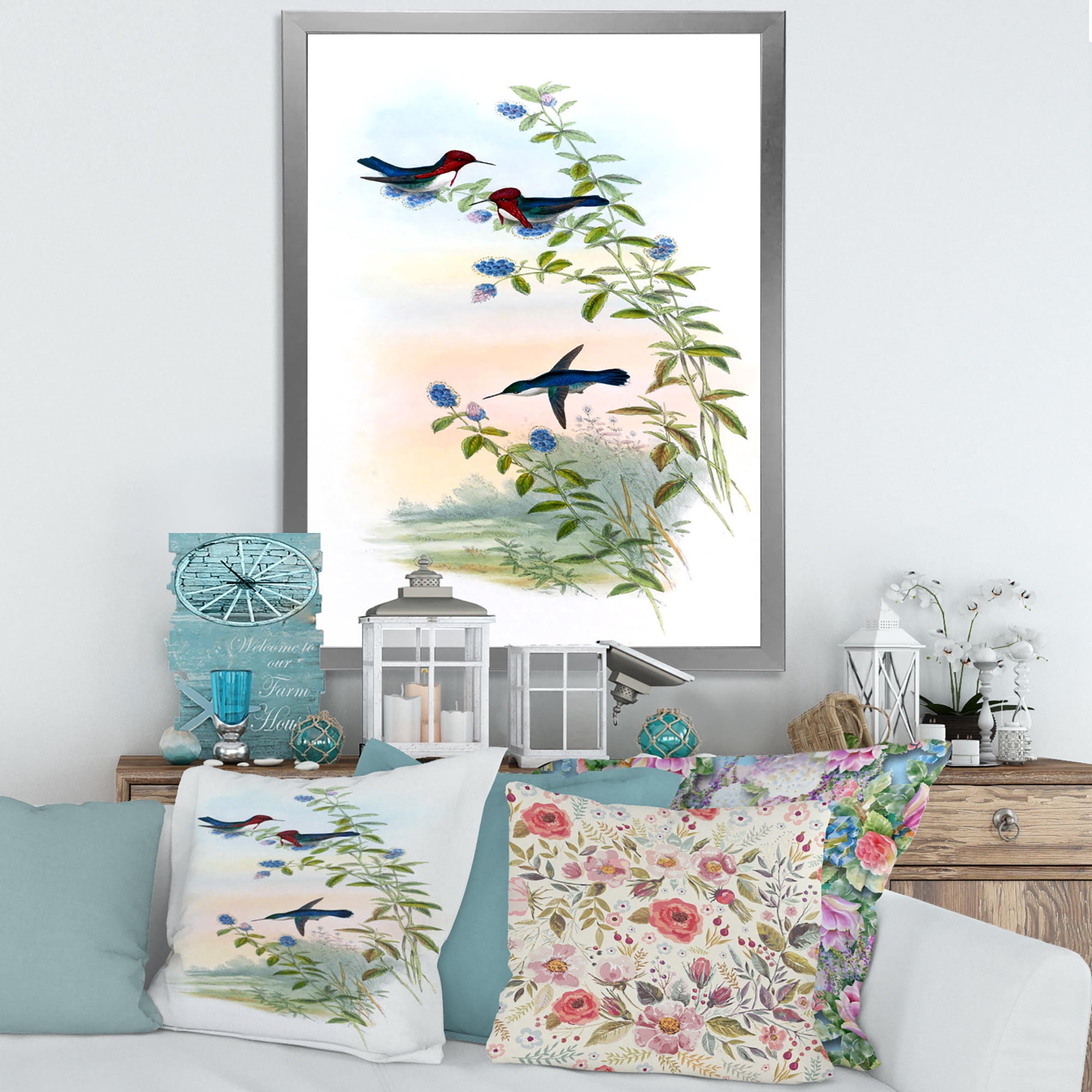 Designart 'Ancient Hummingbird II' Traditional Framed Art Print