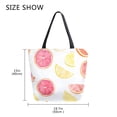thumbnail image 5 of FORMRS Womens Canvas Tote Bag with Zipper Inner Pocket Shoulder Handbag, White Grapefruit Slices, 5 of 7