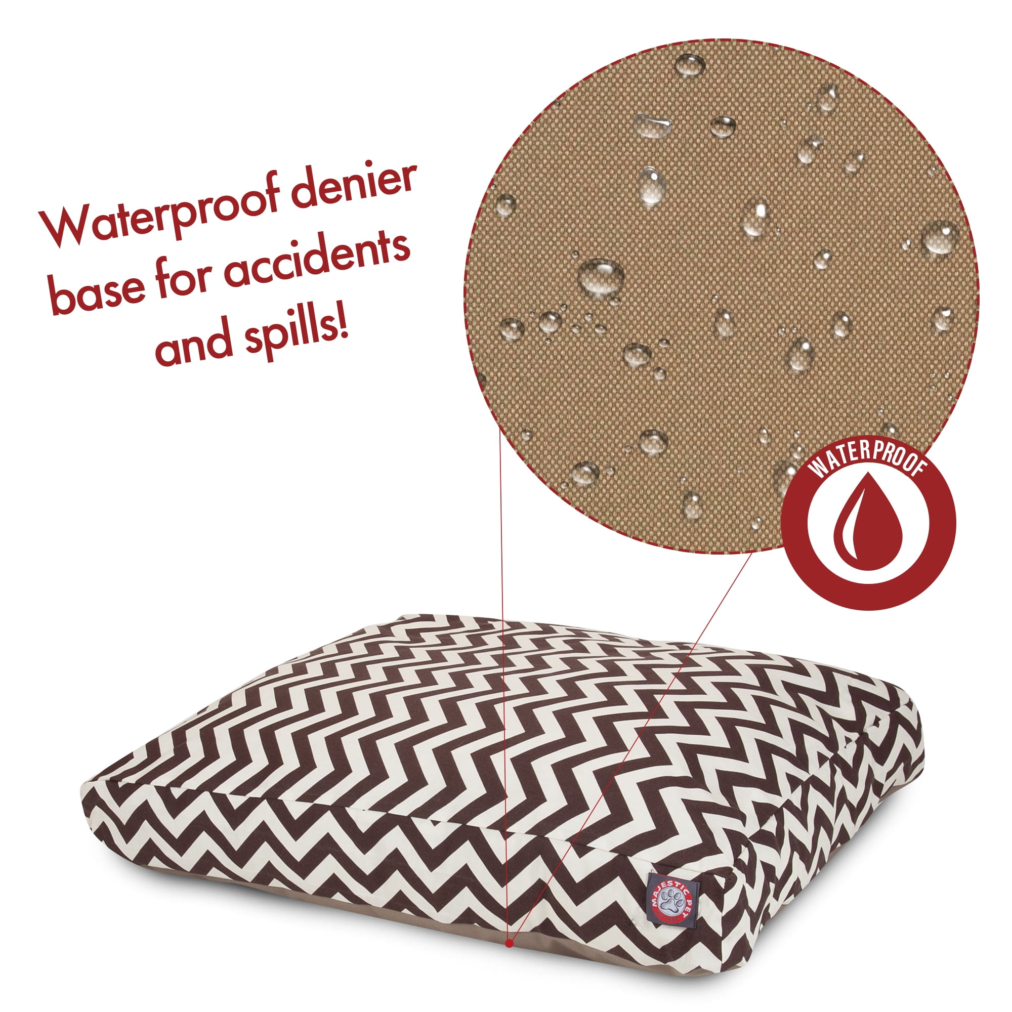 Majestic Pet | Chevron Rectangle Pet Bed For Dogs, Removable Cover, Chocolate, Large