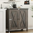 thumbnail image 2 of Farmhouse Sideboard Buffet Cabinet, Rustic Modern Storage with Adjustable Shelves, 2 Barn Doors, Multi-Functional Coffee Bar, Kitchen Organizer for Living Room, Dining Room, Entryway, 2 of 7