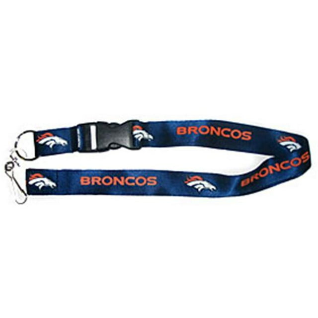 MKW 5717516801 Denver Broncos Breakaway Lanyard with Key Ring- Navy