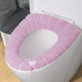 thumbnail image 6 of 2 Pack Winter Toilet Seat Cover with Handle Knitted Soft Washable Elastic for Round and Elongated Toilets(Pink)，Hulucky, 6 of 9