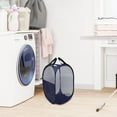 thumbnail image 3 of Foldable Laundry Hamper Basket Pop-up Large-capacity Portable Dirty Clothes Mesh Black Steel Wire Polyester, 3 of 6