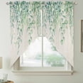 thumbnail image 2 of Eucalyptus Leaves Swag Curtains for Kitchen/Bedroom/Living Room, Sage Green Summer Botanical Weeping Rustic Scalloped Curtains 63 Inch Long, Window Swag Topper Curtains Valances 2 Panels Set 36"x63", 2 of 8