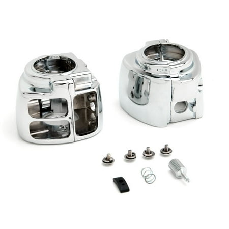 Chrome Ignition Switch Cover - Krator Chrome Handlebar Switch Housing Control Cover Kit For 2006-2012 Harley Davidson Sportster