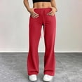 thumbnail image 6 of BRGZLK Wide Leg Sweatpants Women High Waisted Drawstring Baggy Sweatpants Trendy Flare Wide Leg Yoga Pants Workout Sweat Pant with Pockets, 6 of 6