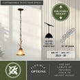 thumbnail image 4 of Lodge Rustic Antler Mini Pendant Ceiling Light Cream Glass, 4 of 6