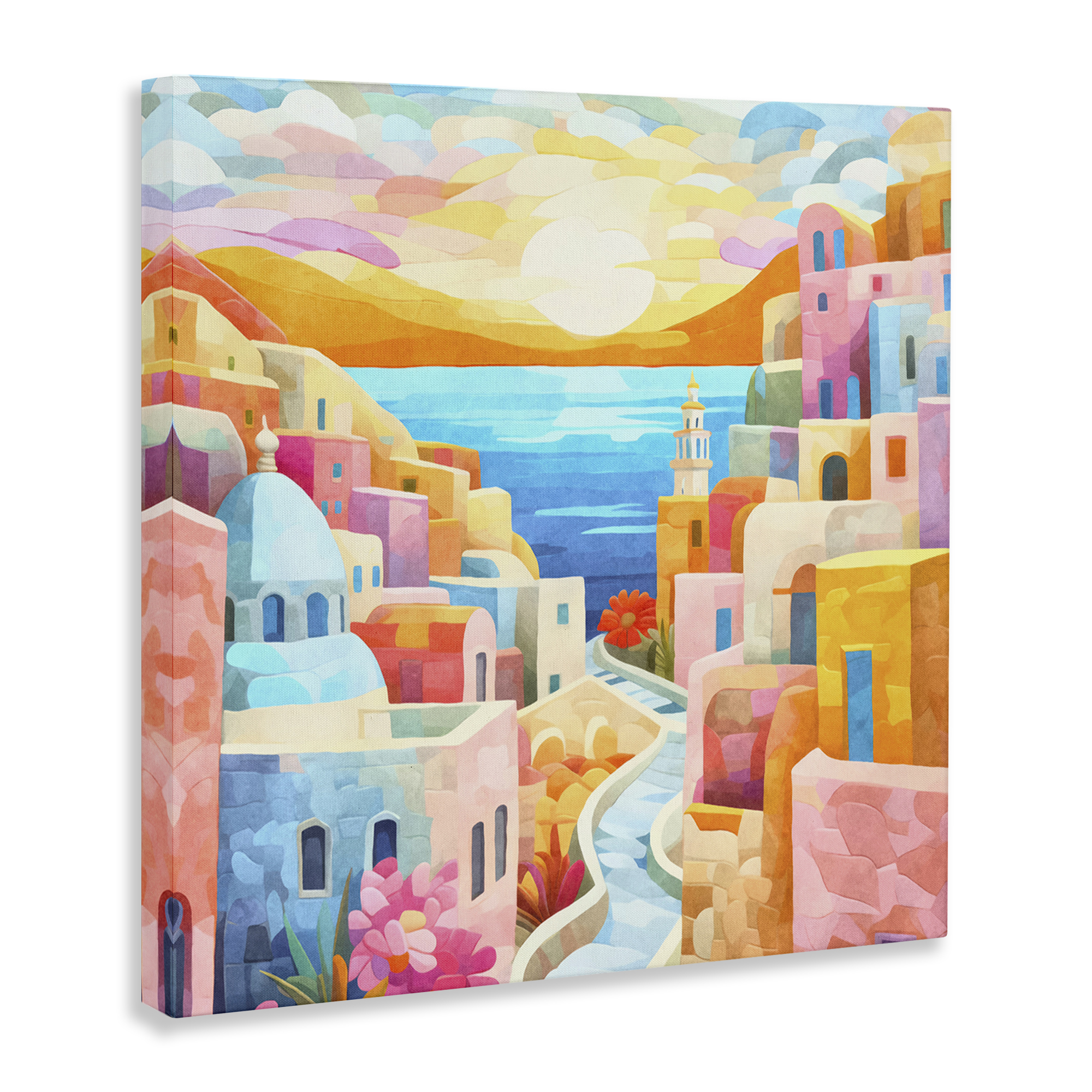 Stupell Industries Pastel Seaside Dreams Scenic & Cityscapes Painting Wrapped Canvas Art Print Wall Art, 30 x 30