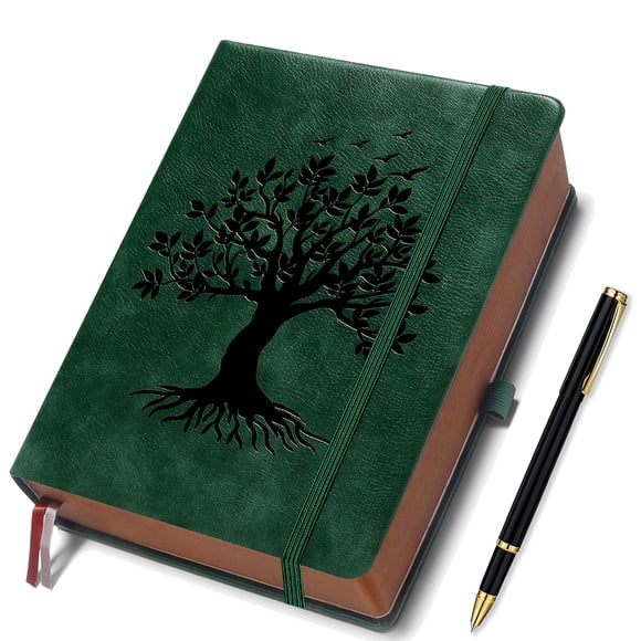 Cuaderno con diario ZXHQ A5, 360 páginas con bolígrafo y bolsillo interior