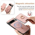thumbnail image 5 of PU Leather Case for Google Pixel 9 Pro, Detachable Magnetic Card Holder Slim Protective Support Car Magnetic Mount Secure-Grip Ring Stand Compatible with Google Pixel 9 Pro - Pink, 5 of 8