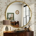 thumbnail image 1 of BEAUTYPEAK 32" Round Bathroom Mirror Vanity Mirror Wall Mounted With Beaded Frame,Gold, 1 of 9