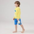 thumbnail image 5 of NIEWTR Boys Two Piece Long Sleeve Rash Guard Breathable Mesh Swim Top Quick-Dry Toddler Swim Set(Yellow,7-8 Years), 5 of 9