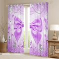 thumbnail image 2 of Erosebridal Cute Ballet Girls Blackout Curtains Set of 2 (52x84 Each),3D Purple Bowtie Print Window Curtains For Kids, 2 of 7