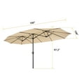 thumbnail image 1 of New for Garden! Outdoor Umbrellas 15x9ft Large Double-Sided Rectangular Outdoor Twin Patio Market Umbrella w/Crank-tan,Patio Sunshade Umbrella for Patio Conversation Furniture Set, 1 of 7