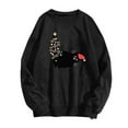thumbnail image 3 of WEAIXIMIUNG Sweat à Capuche Rayé pour Femmes 3X Motif de Noël Mignon Col Rond Manches Longues pour Femmes Pull Décontracté de Vacances, 3 of 3