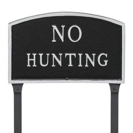 Montague Metal Products No Hunting Arched Lawn Plaque