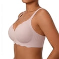 thumbnail image 3 of SDNall Nursing Bra for Women Maternity Sleeping Underwear Large Cup Size No Underwire Seamless Everyday Comfort Bra in Beige, 3 of 4