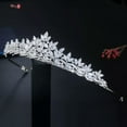 thumbnail image 3 of EOEMY Cz Crystal Princess Tiara Crown Headband Hair Accessories Wedding White Jewelry, 3 of 8
