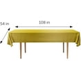 thumbnail image 2 of DecorRack 6 Pack Plastic Tablecloths, 54 x 108 inch Rectangular Disposable Table Covers for Parties, Events, Indoor Outdoor Use, Gold (6 Count), 2 of 7