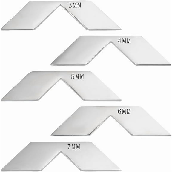 5 Pcs 201 Stainless Steel Corner Miter Tool 3/4/5/6/7mm Book Binding Corner Cutting Tool Bookbinding Corner Cutting Jig Set Bookbinding kit for Album Making Bookbinding Gray DIY