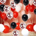 thumbnail image 4 of Kit de 94 globos de confeti negro y rojo, 12 pulgadas, globos de confeti negro, rojo y blanco con cinta de globos para bodas, cumpleaños, 4 of 4