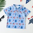 thumbnail image 4 of Vedolay Boy Shirts Casual Short Sleeve Shirt Boy for Beach Vacation Short Sleeve Button Down Hawaiian Shirt for Boys,Blue 2-3 Years, 4 of 5