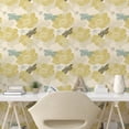 thumbnail image 2 of Ambesonne Floral Peel & Stick Wallpaper for Home, Vintage Flowers Simplified, 13"x36", Pale Yellow Green and Grey, 2 of 5