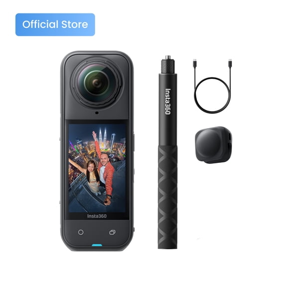 Insta360 X5 Essentials Bundle - Waterproof 8K 360° Action Camera, Leading Low Light, Invisible Selfie Stick Effect, 3-Hour Battery