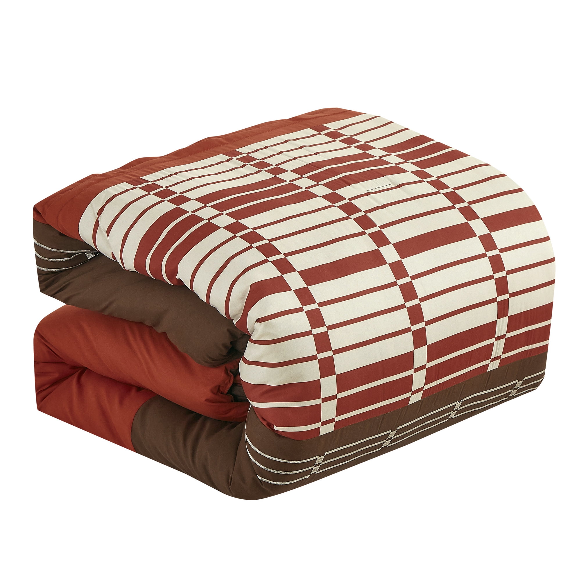 EvJk 7-Piece Luxury Comforter Set, Artistic Print and Thread Fusion, Queen