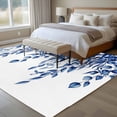 thumbnail image 5 of Area Rug 60×96in, Watercolor Blue Eucalyptus Leaf Floor Carpet Living Room Rug, Summer Farmhouse Leaves Non-Slip Welcome Mat Indoor Rugs for Bedroom Dining Room, 5 of 9